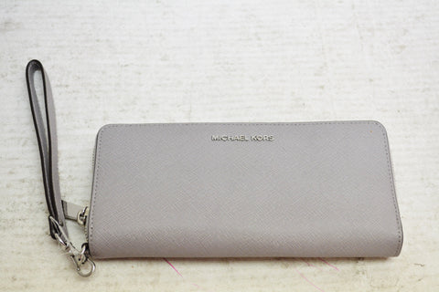 Michael Kors Women's Jet Set Travel Continental Leather Wallet Baguette - Pearl