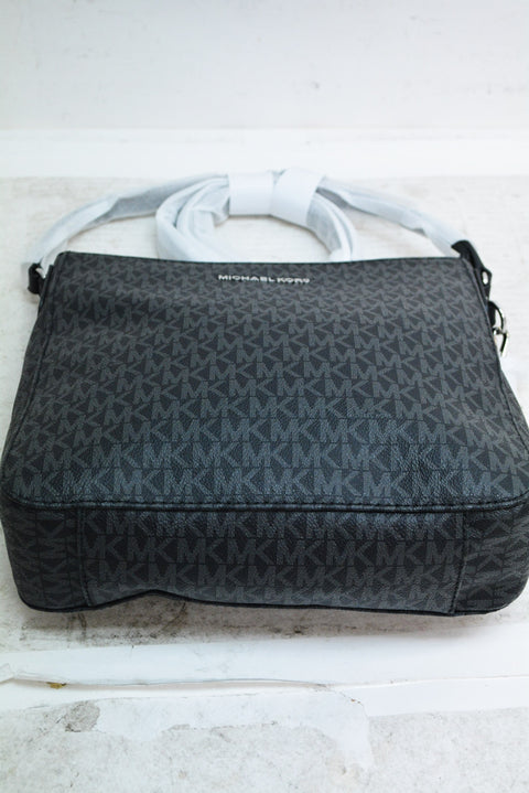 Michael kors Women Large MK Signature Jet Crossbody Shoulder Bag Black