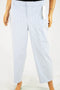 Charter Club Women's Seersucker Stretch Blue Slim Leg Cropped Pant 14