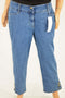 Charter Club Women's Blue Tummy-Control Capri Cropped Denim Jeans 10