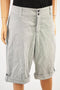 Charter Club Women Stretch Black Striped Mid Rise Cuffed Bermuda Shorts 16