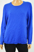 Charter Club Women's Long Sleeve Cashmere Blue Sweater Top Large L