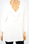 Charter Club Women's 3/4 Sleeve Stretch White Ruffled Blouse Top XXL