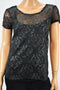 INC International Concepts Women's Black Printed 2PC Blouse Top Small S
