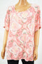 JM Collection Women Orange Printed Jacquard Blouse Top Plus 3X