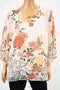 JM Collection Women's Pink Floral-Print Keyhole Blouse Top X-Large XL