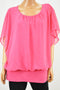 JM Collection Women Pink Blouson Banded-Hem Blouse Top X-Large XL