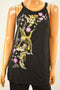 INC Concepts Women Sleeveless Black Embroidered Halter Neck Blouse Top Large  L