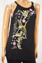 INC Concepts Women Sleeveless Black Embroidered Halter Neck Blouse Top Large  L