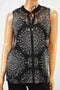 INC International Concepts Women Black 2PC Printed Blouse Top Medium M