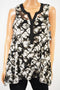 Alfani Women's Sleeveless Black Printed Blouse Top Plus 0X