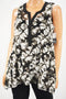 Alfani Women's Sleeveless Black Printed Blouse Top Plus 0X