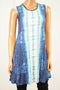 Style&Co Women Stretch Blue Mixed-Print Swing Dress Petite Small PS