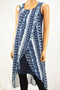 Style&Co Women Sleeveless Blue Printed Tulip-Hem Shift Dress Petite PS