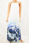 Bar III Women's  White Dip-Dyed Halter Maxi Dress Medium M