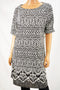 Karen Scott Women's Elbow Sleeve Black Printed Sheath Dress Large L