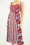 Style&Co Women's Red Printed Crinkled Hi-Low Maxi Dress Medium M
