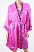 Thalia Sodi Women's Purple Lace-Trimmed Wrap Robe L XL