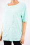 Charter Club Women Boat Nk Cotton Blue Textured Blouse Top X-Large XL
