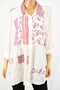 Style&Co Women's White Printed Patch Work Button Down Shirt Top XL