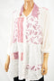 Style&Co Women's White Printed Patch Work Button Down Shirt Top XL