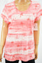 Style&Co Women's Pink Striped Palm Tree Blouse Top X-Large XL
