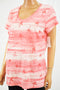 Style&Co Women's Pink Striped Palm Tree Blouse Top X-Large XL