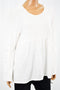 Style&Co Women's White Lace-Trim Babydoll Blouse Top X-Large XL