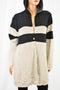Style&Co Women Cotton Beige Dotted Hooded Colorblocked Cardigan XL