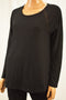 Style&Co Women's Black Lace Trim Textured Blouse Top Small S