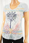 Style&Co Women's Gray Graphic Embellished Blouse Top Petite XS