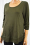 Style&Co Women's Stretch Green Chiffon Hem Blouse Top Small S