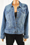 Style&Co Women's Blue Floral-Embroidered Denim Jacket Large L