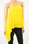 Thalia Sodi Women's Yellow Asymmetrical Hem Blouse Top X-Small XS