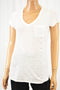 Maison Jules Women's Cotton White Pocketed Blouse Top Small S
