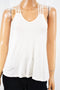 American Rag Cie Women's Ivory Crochet trim Tank Blouse Top Small S