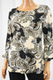 Charter Club Women's Beige Paisley-Print Ruffled Blouse Top Small S