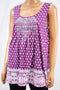 Charter Club Women's Purple  Printed Embroidered Blouse Top X-Large XL