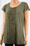 Charter Club Women Flutter-Slv Green Ruffled Front Blouse Top M