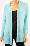 Charter Club Women's Blue Open-Front Ribbed Cardigan Medium M