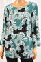 Charter Club Women Green Paisley-Print Ruffled Blouse Top X-Large XL