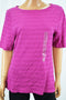 Charter Club Women's Boat Neck Purple Textured Blouse Top XL