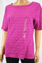 Charter Club Women's Boat Neck Purple Textured Blouse Top XL