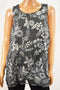 Charter Club Women Sleeveless Gray Metallic Embroidered Blouse Top XL