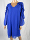 $99 New Thalia Sodi Women's Blue Ruffled Illusion V-neck Shift Tunic Dress Size - evorr.com