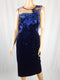 $169 New Ivanka Trump Women's Velvet Illusion Blue Embroidered Dress Size 6 - evorr.com