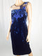 $169 New Ivanka Trump Women's Velvet Illusion Blue Embroidered Dress Size 6 - evorr.com