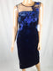 $169 New Ivanka Trump Women's Velvet Illusion Blue Embroidered Dress Size 6 - evorr.com