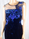 $169 New Ivanka Trump Women's Velvet Illusion Blue Embroidered Dress Size 6 - evorr.com