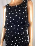 $99 New SL Fashions Women's Plus Size Tiered Polka-Dot Dress Black white 14W - evorr.com